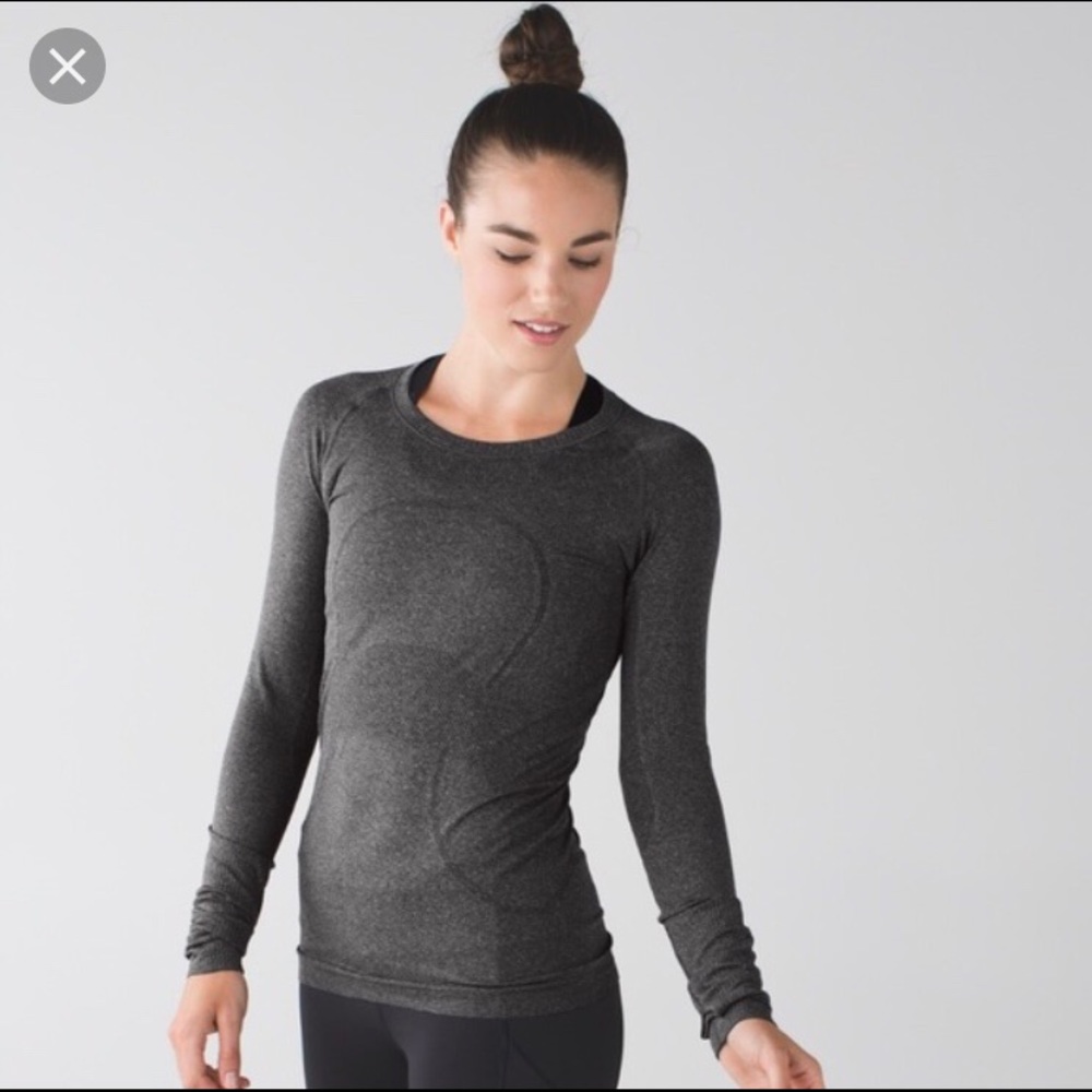 Grey lululemon long sleeve top sz4